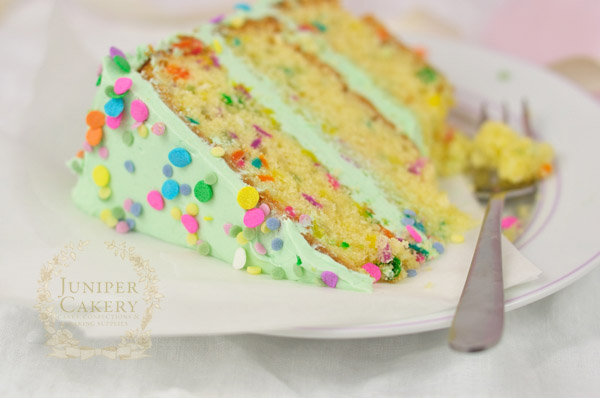 Fun gluten-free funfetti cake recipe by Juniper Cakery