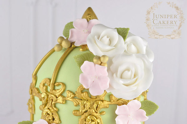 Golden birdcage cake by Juniper Cakery