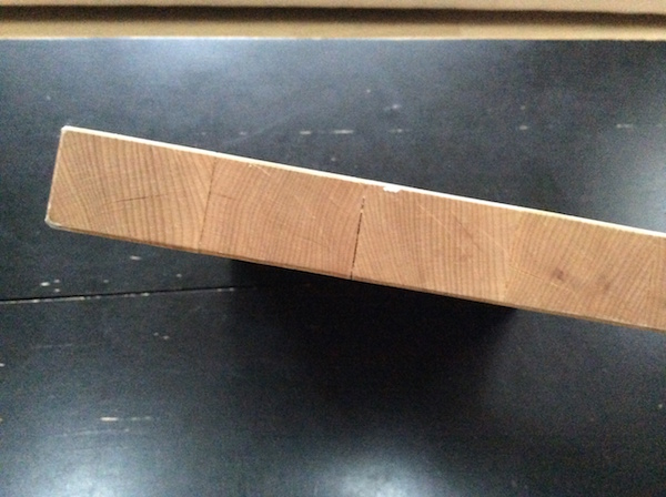 End grain of cutting board