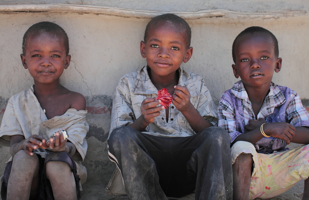 Portrait of unidentified Masai children