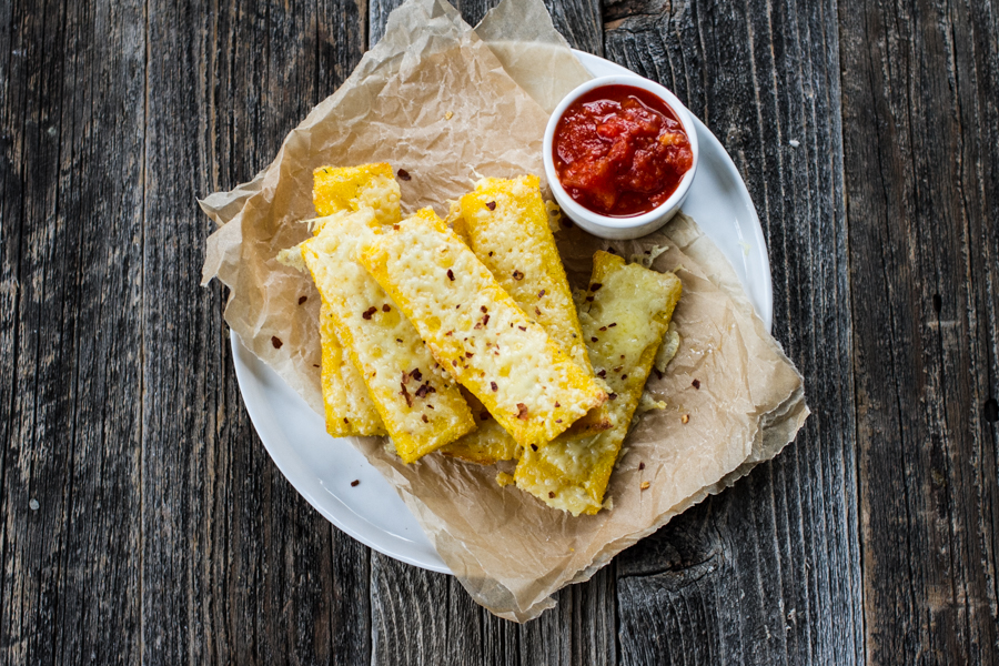 Cheesy Polenta Breadsticks