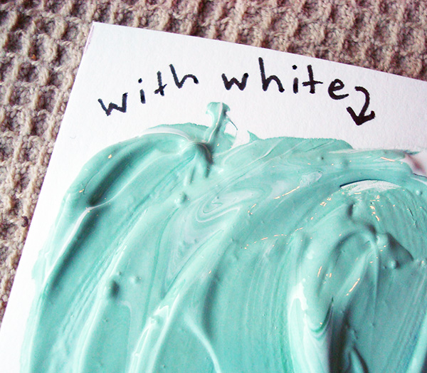 Green paint mixed with white