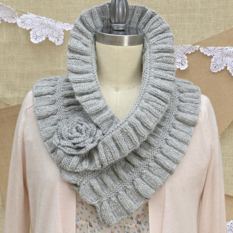 Ruffled and Ruched Scarf knitting pattern kit