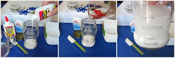 Make the glue and water solution to stiffen lace