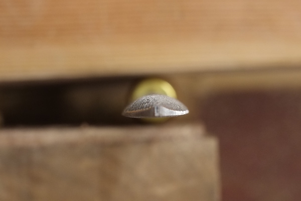 Closeup of a cabinetmaker’s rasp profile