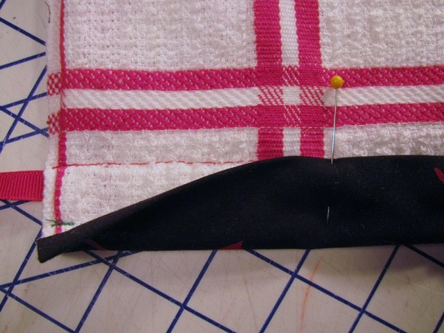 pin fold to stitching line