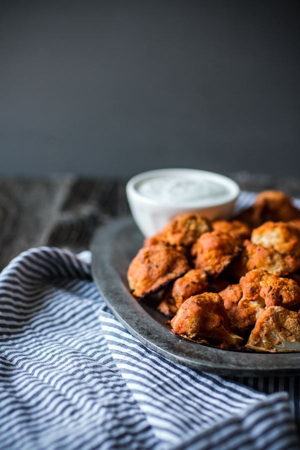 Cauliflower Buffalo Bites  With Greek Yogurt Dipping Sauce