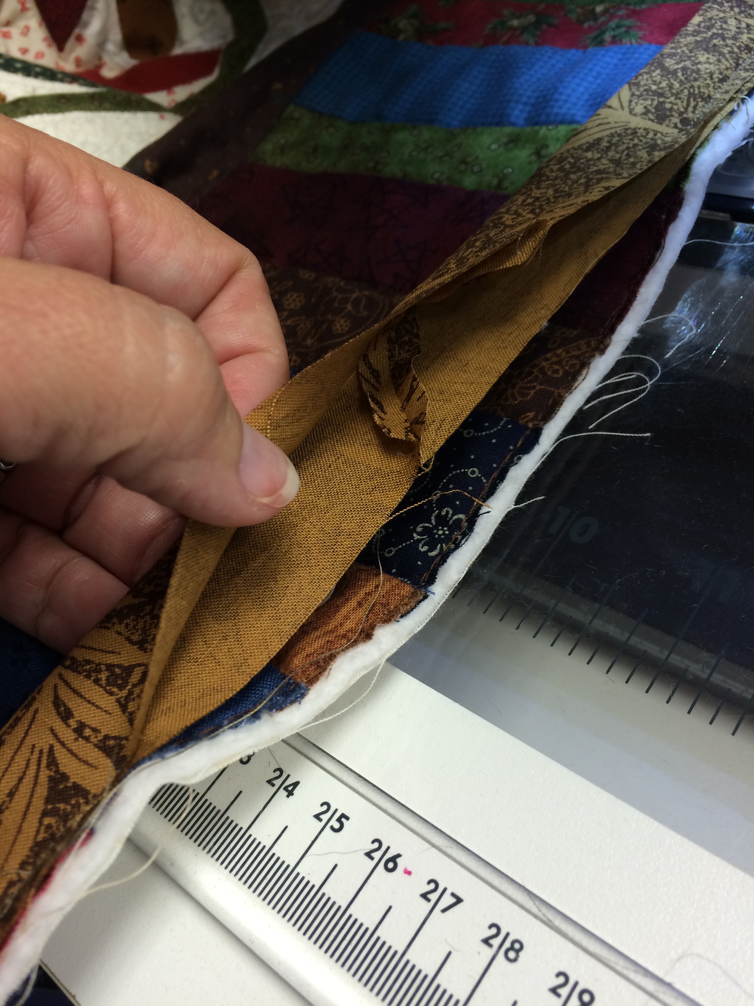 binding tails sewn together