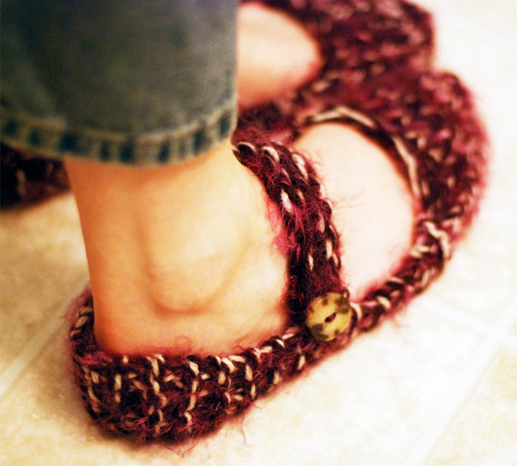 Leethal Mary Janes Knit Slippers