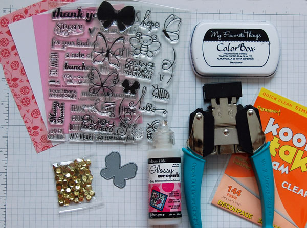 Supplies needed for butterfly card