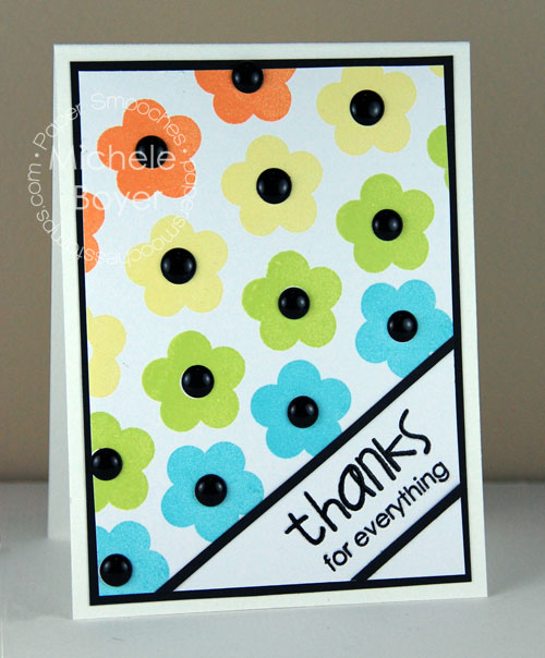Thanks for Everything card designed in rainbow of colors with flower image