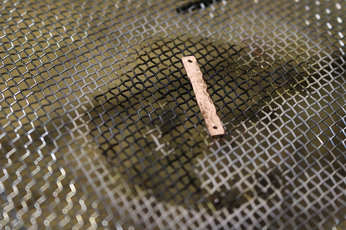 Torch Fired enamel earring - add piece onto your soldering tripod