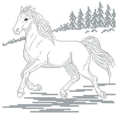 Wild Horse Cross Stitch Chart
