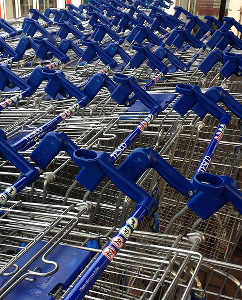 shopping carts making a pattern