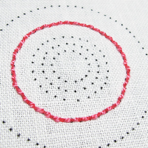 Embroidered Outline of a Circle