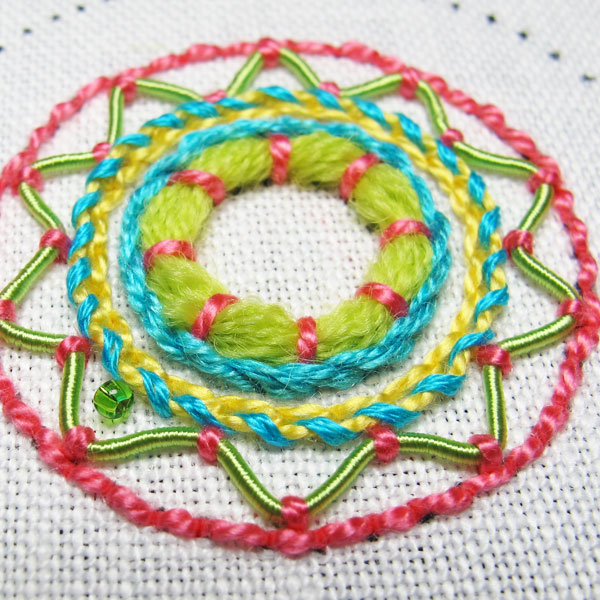 Adding zigzag pattern to embroidered scissor fob