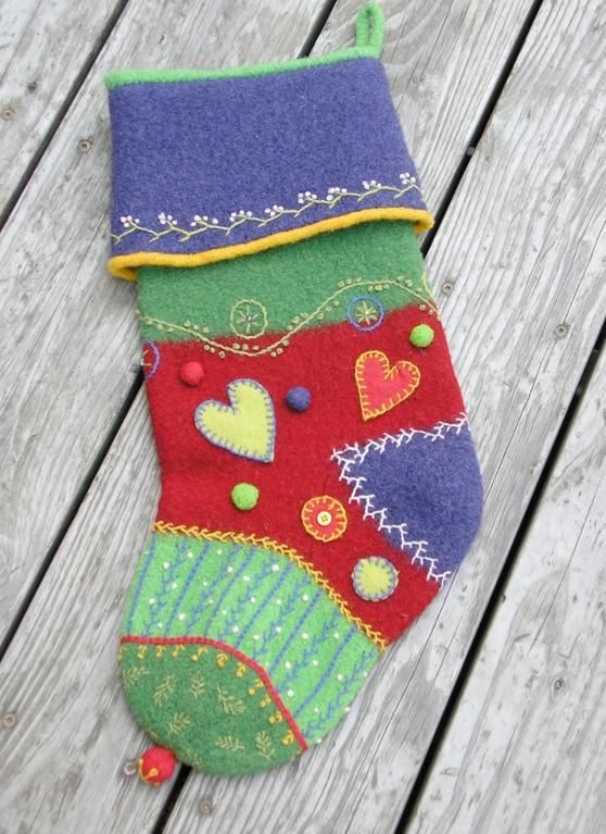 Felted Crazy Quilt Stocking