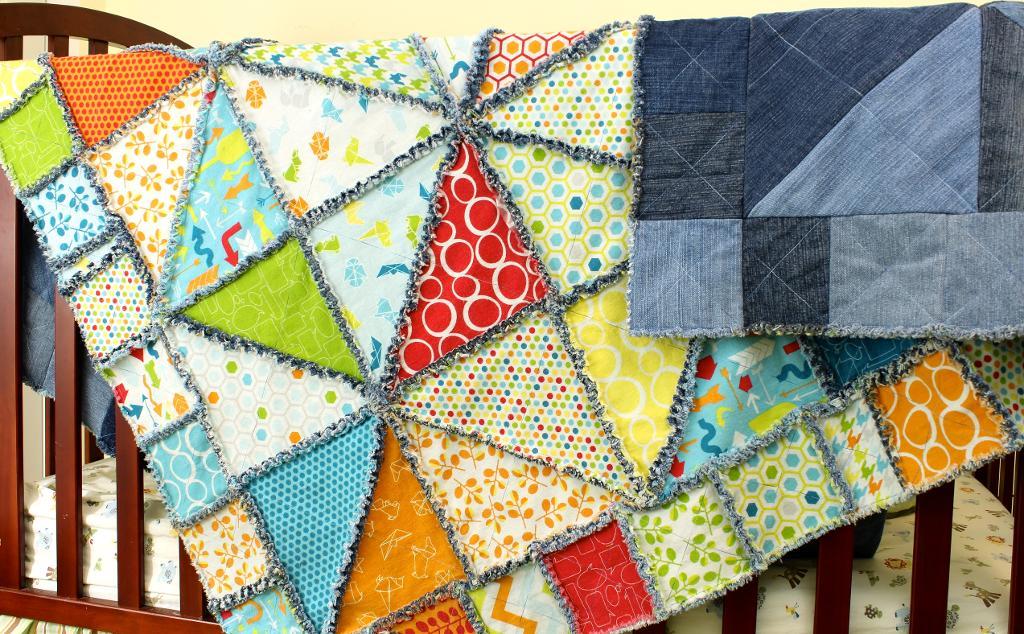 Half Square Triangle Rag Quilt