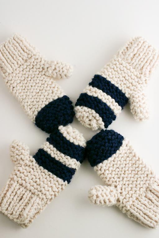 Chunky Garter Stitch Mittens knitting pattern