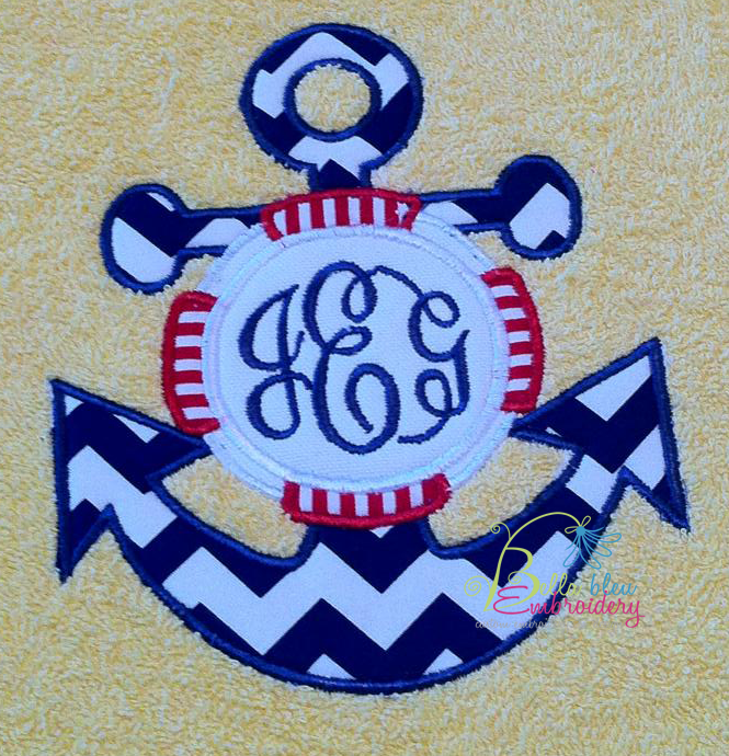 Nautical Anchor Lifesaver Monogram
