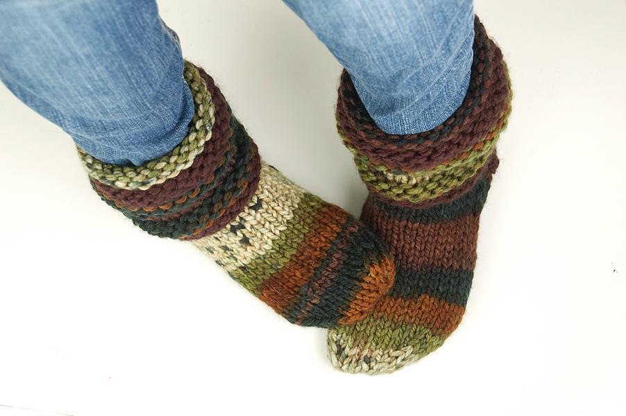 Cozy Feet Slipper Socks knitting pattern