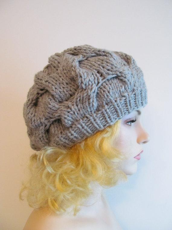 Chunky Cable Beret Hat knitting pattern