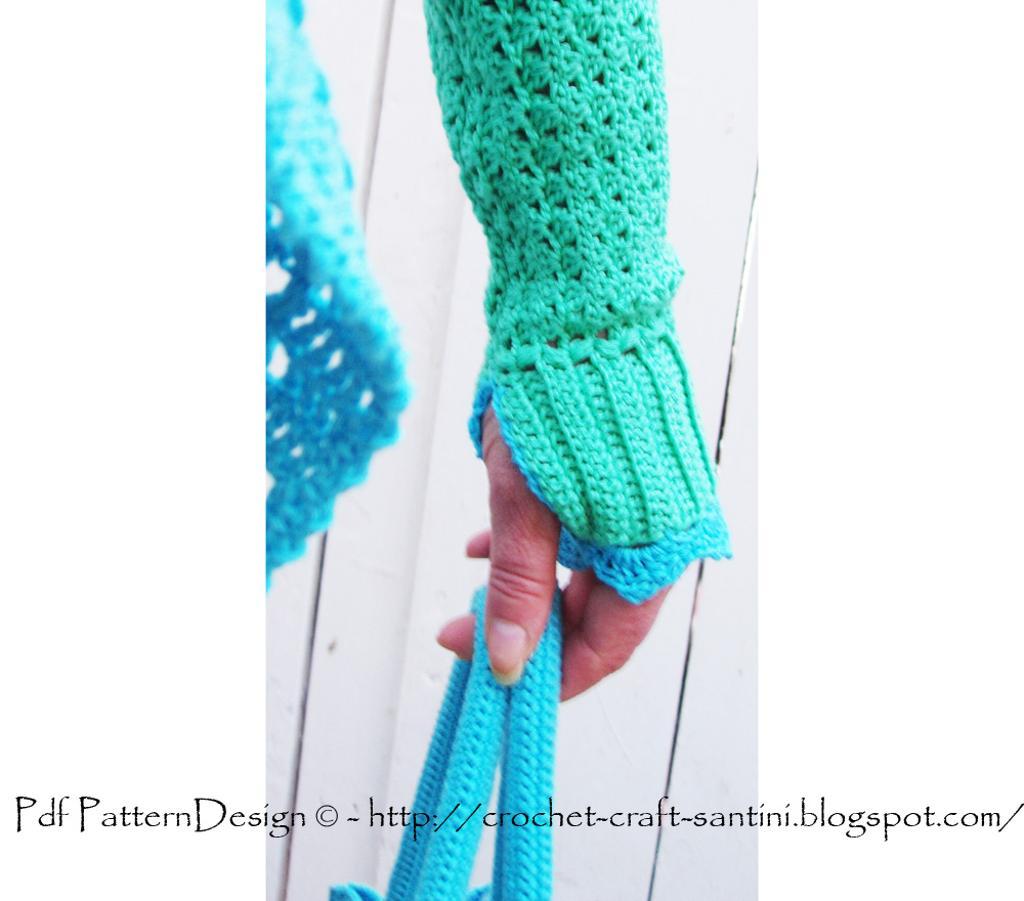 Fingerless Gloves with Crochet Ribbing crochet pattern