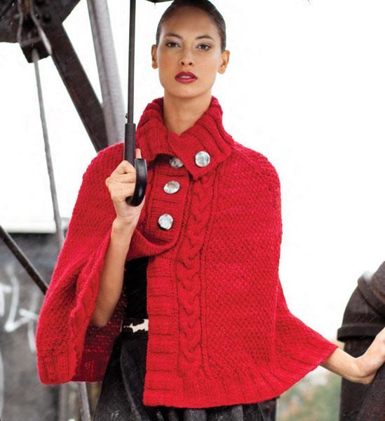 Buttoned Cape knitting pattern