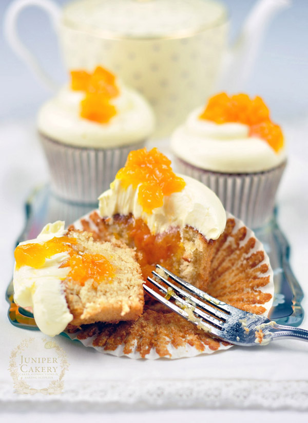Honey, peach and white chocolate cupcakes by Juniper Cakery