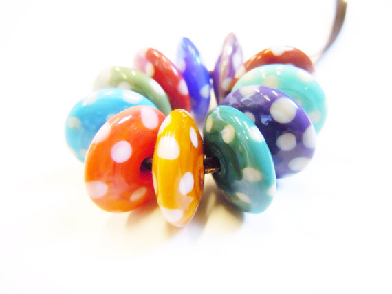 Handmade lampwork glass beads from Helen Jewellery