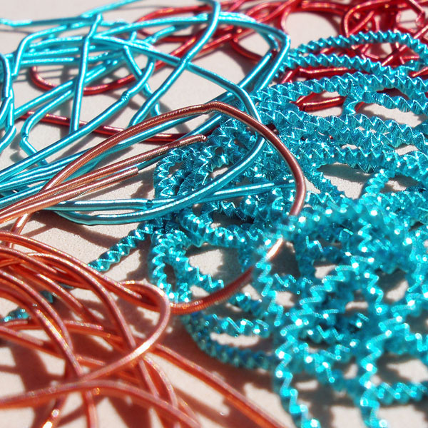 Real metal threads for hand embroidery