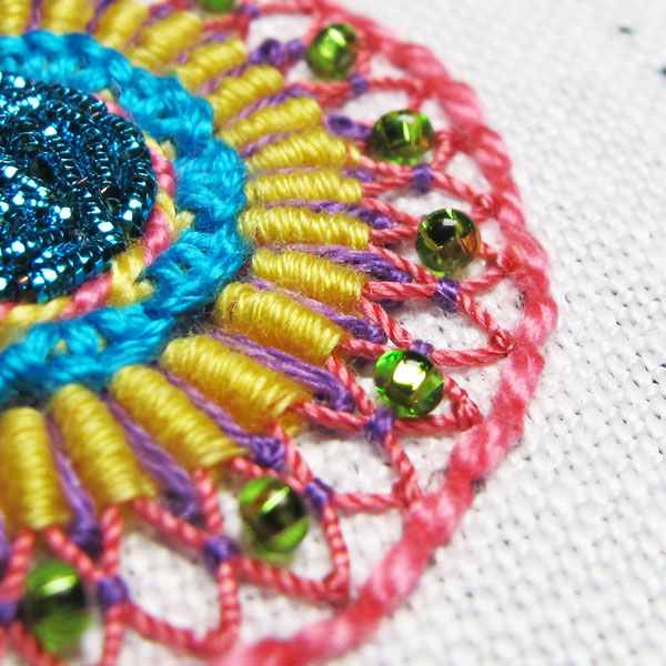 Hand Embroidery with Beaded Accents