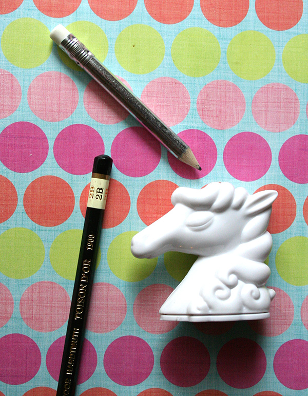 Pencils with unicorn sharpener
