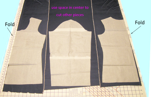 fabric folded for cutting