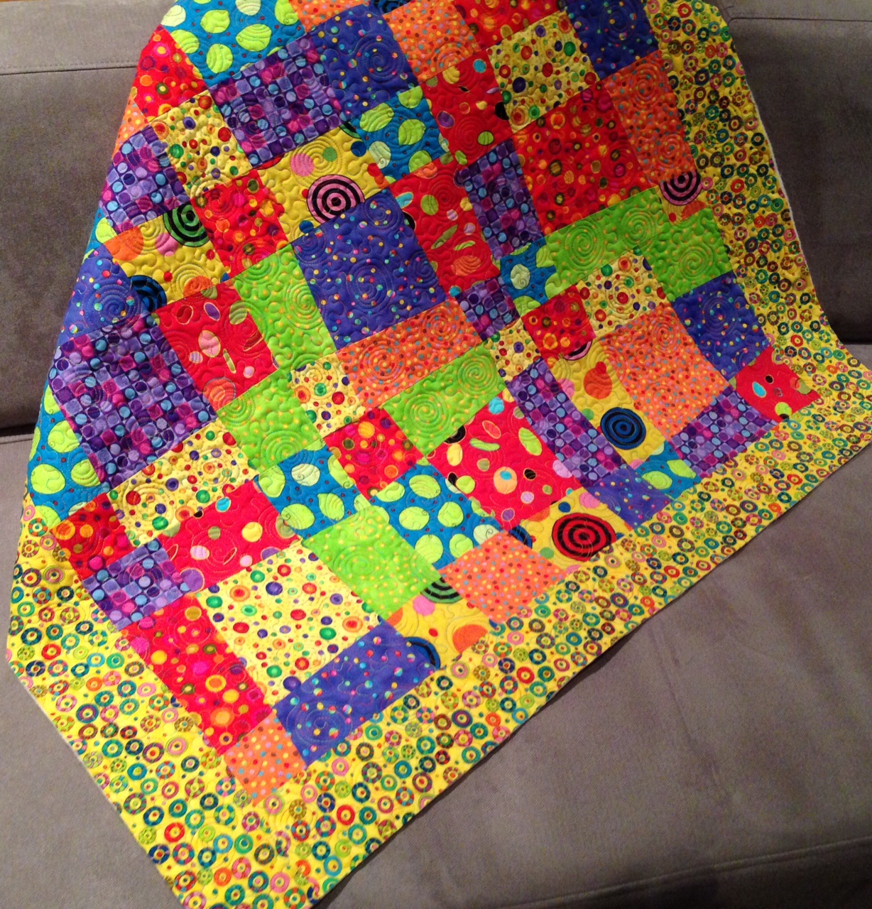 Crazy Nine Patch Baby Quilt