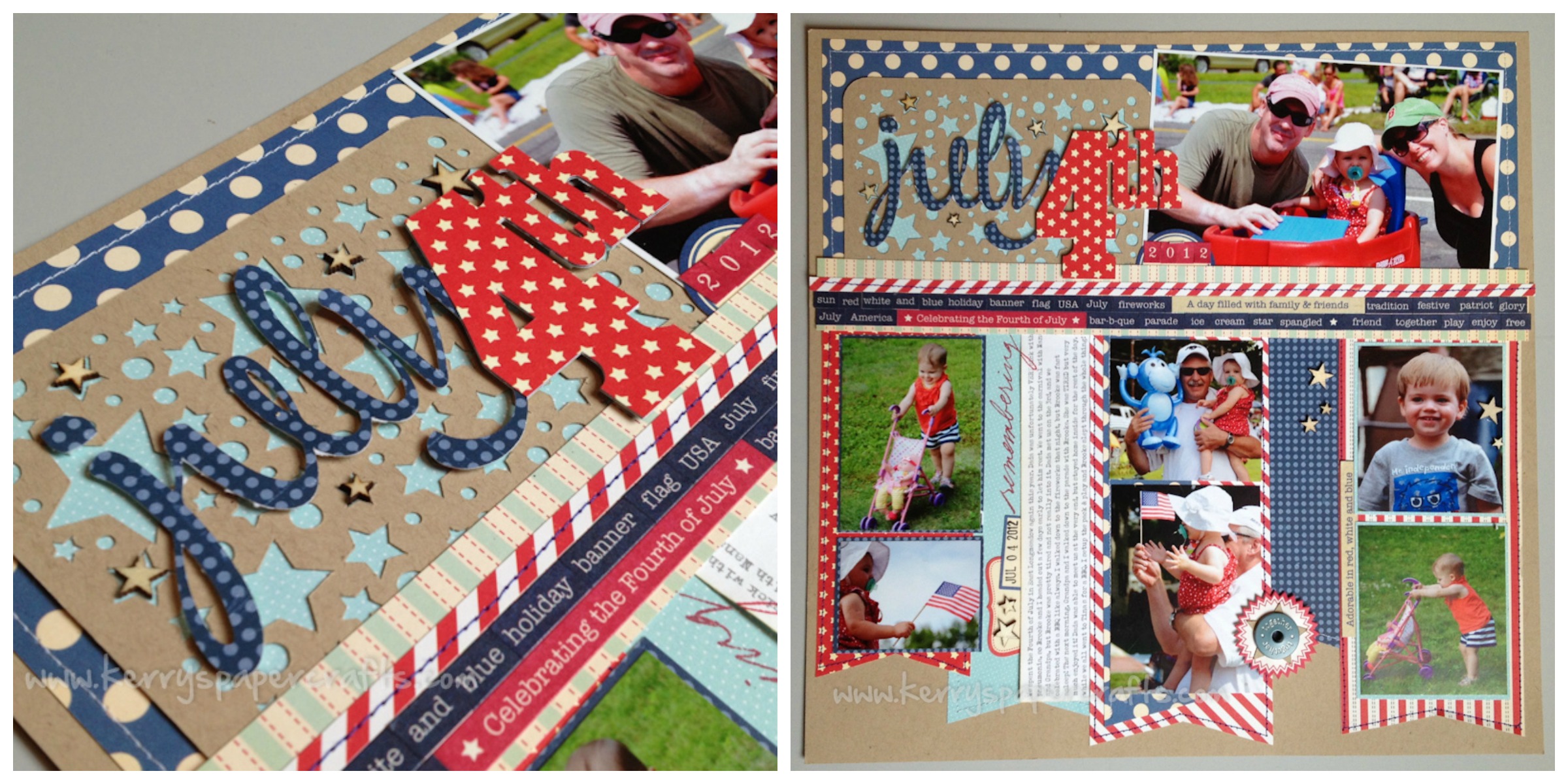 use patterned paper on your die cut title