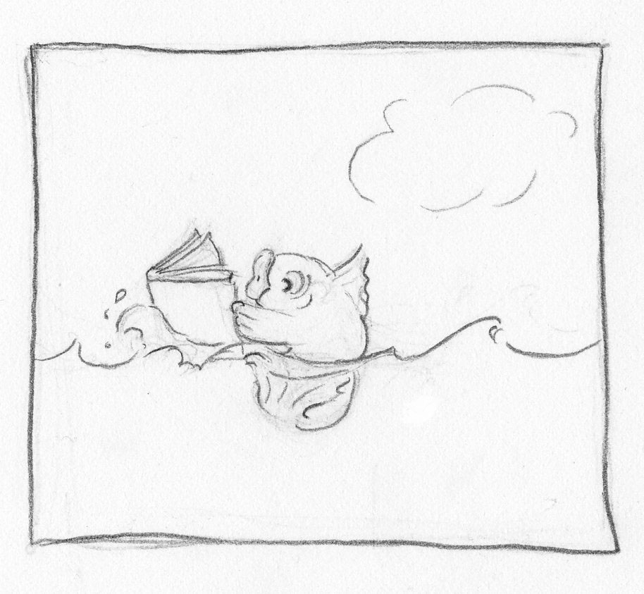 fish reading a book underwater