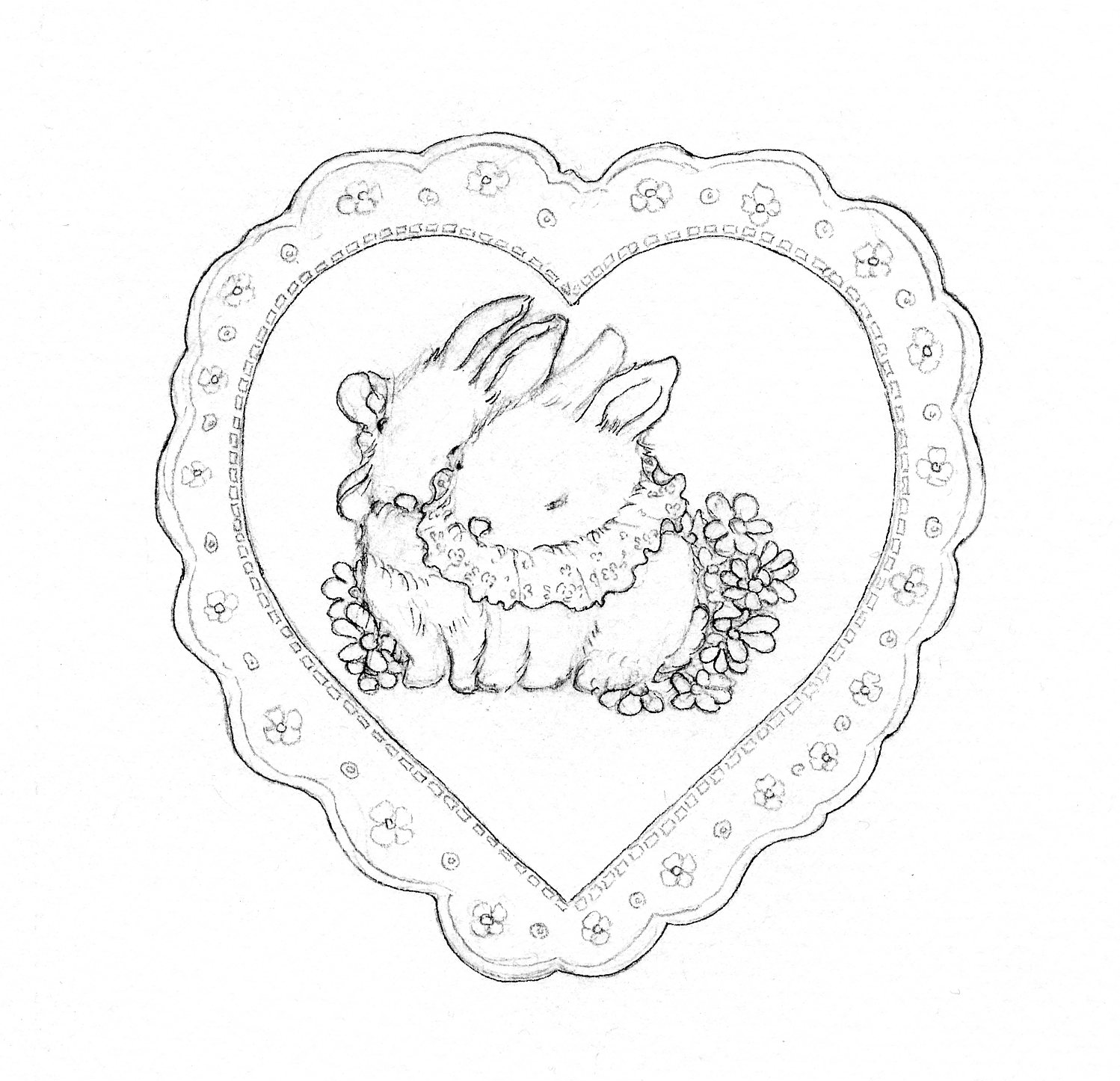 lace heart drawing