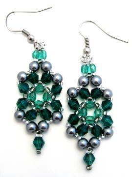 Net Stitch and RAW Be Jeweled Earrings