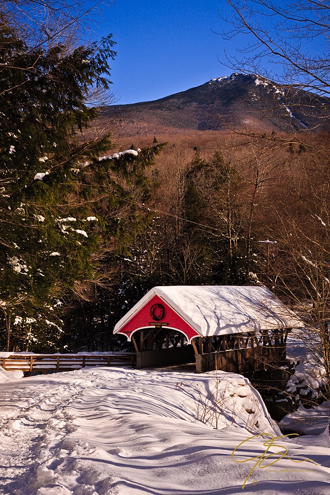 Flume Gorge Covered Bridge Winter