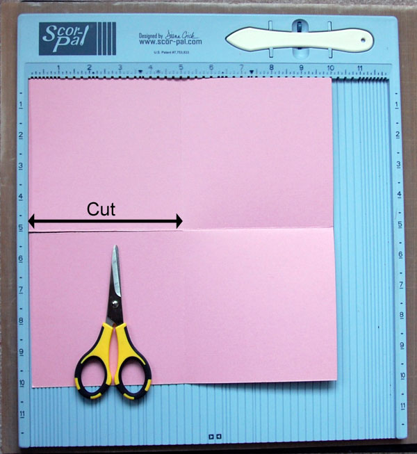 Step-2-Cut along one fold to center