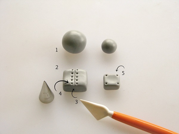 Valentine robot fondant tutorial step 1