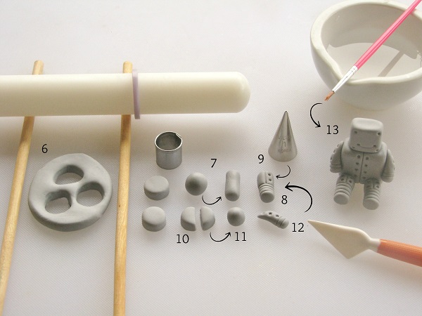 Valentine robot fondant tutorial step 2