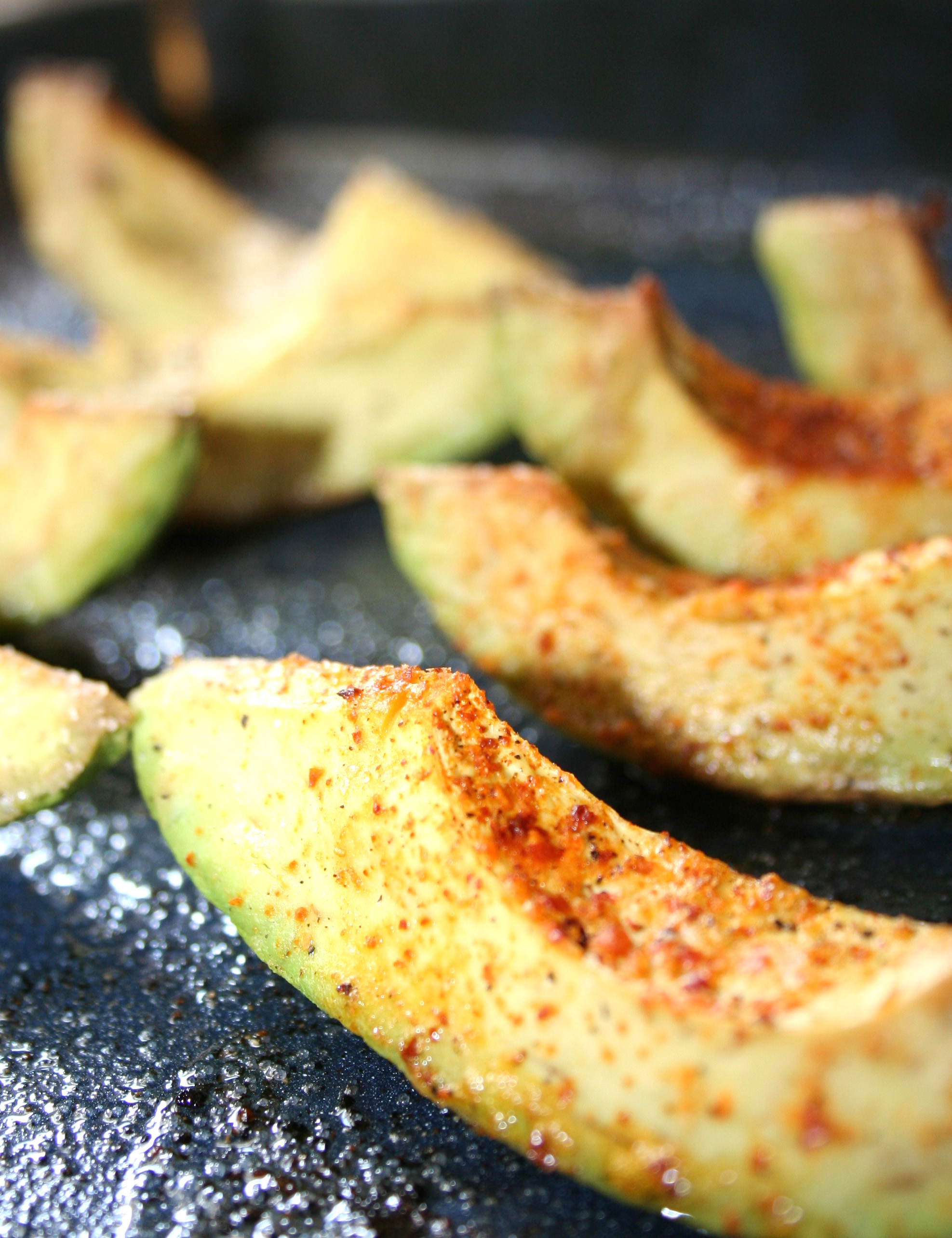 Baked avocado slices