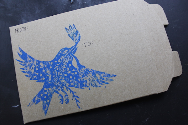 Bird stamp on an envelope