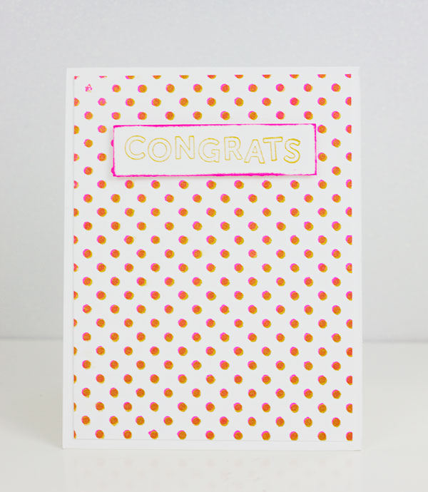 DIY Metallic Offset Stamped Greeting Card