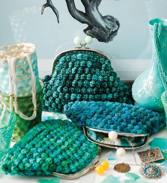 Crocheted Bobble Clutches pattern