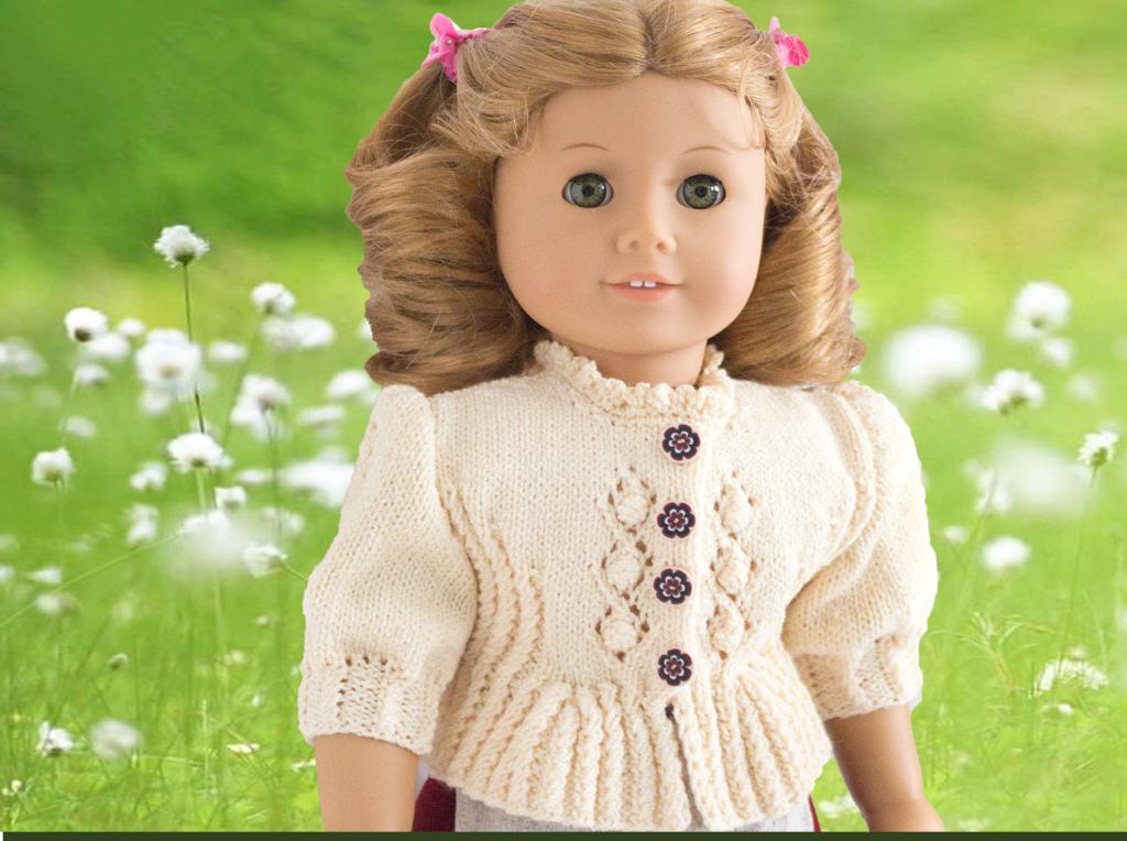 Alpine Dirndl cardigan knitting pattern for dolls