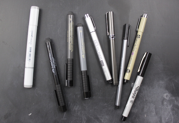 Different types of pens