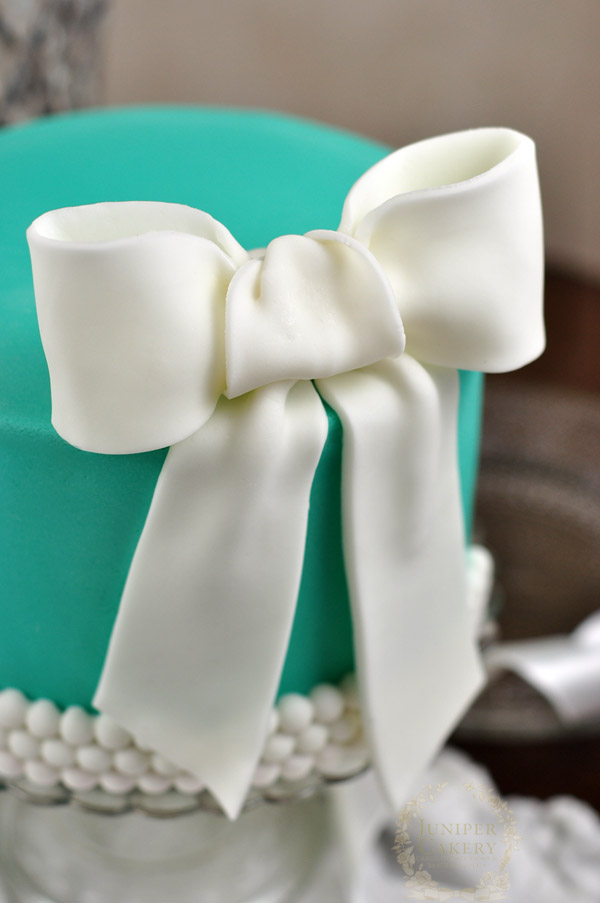 bold white fondant bow